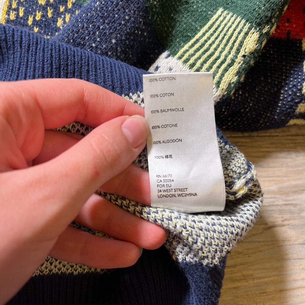 O'Hanlon Mills Sweater Men's Medium Knit Patchwork Urban Outfitters Multicolor - Picture 5 of 11
